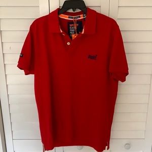 Red Superdry Polo Shirt. Size XL